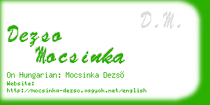 dezso mocsinka business card