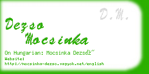 dezso mocsinka business card